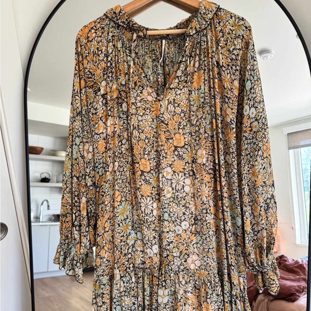 Free People- Feeling Groovy Maxi Dress- Yellow and Black